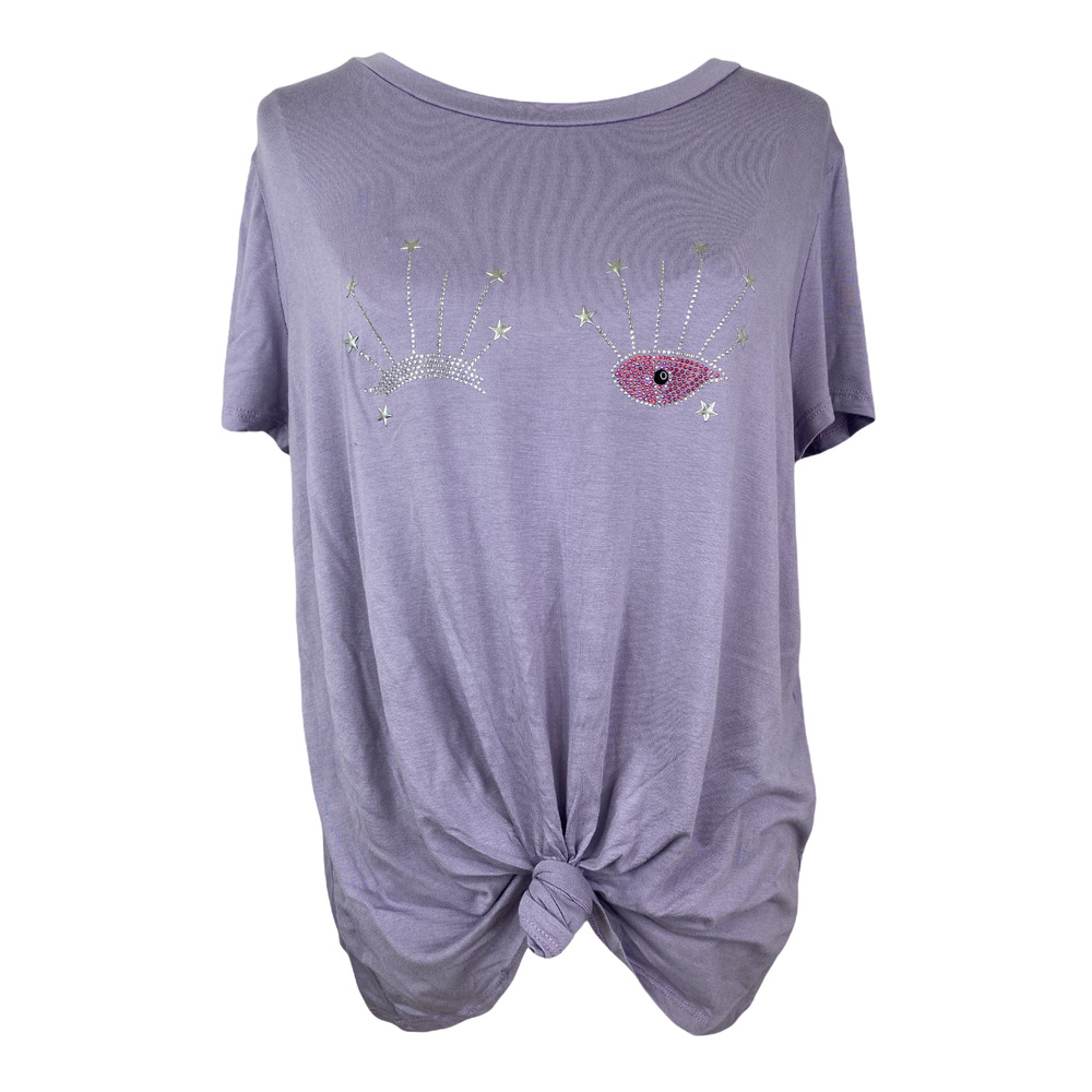 NEW Teen Bell Sequin Front Knot T-Shirt Size 2XL